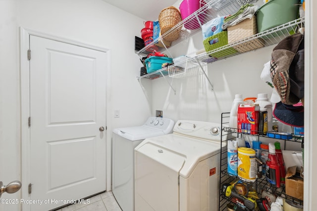 1098 Old Windsor Way, Spring Hill, FL 34609 - laundry area with separate washer and dryer and light tile patterned floors