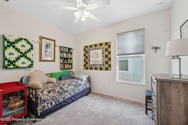 1098 Old Windsor Way, Spring Hill, FL 34609 - carpeted bedroom featuring baseboards and ceiling fan