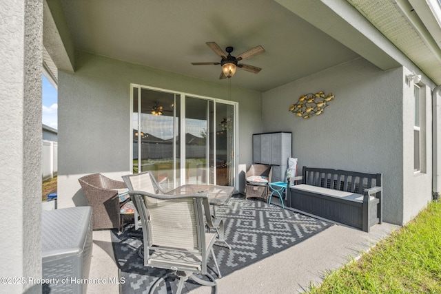 1098 Old Windsor Way, Spring Hill, FL 34609 - view of patio featuring ceiling fan and outdoor dining area