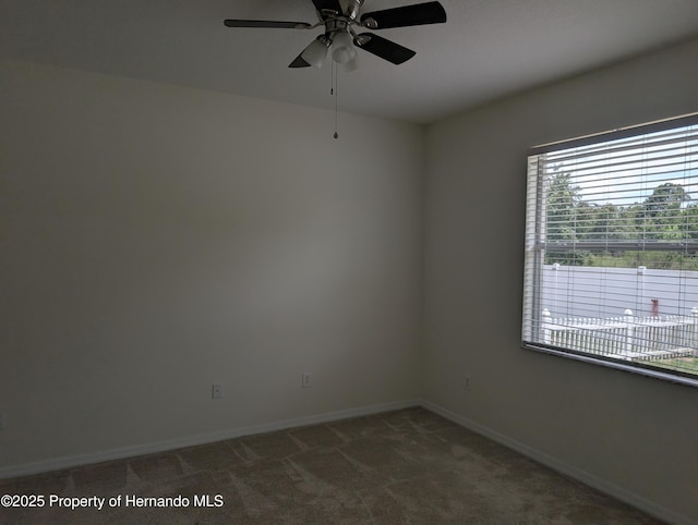 109 Fairmont Dr, Spring Hill, FL 34609 - spare room featuring plenty of natural light, a ceiling fan, and carpet