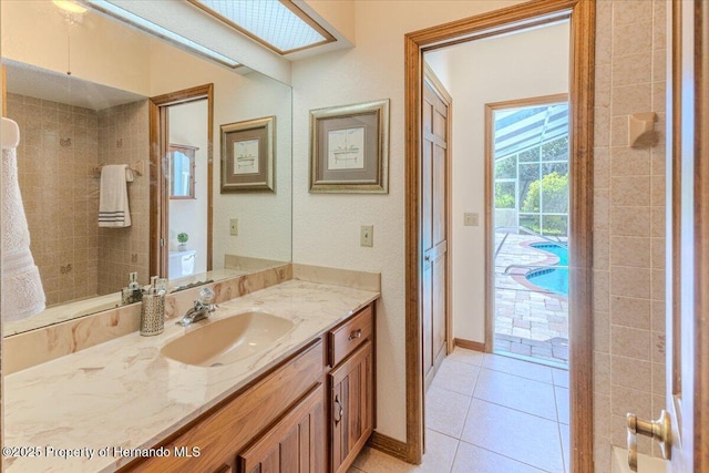 4276 River Birch Dr, Spring Hill, FL 34607 - bathroom with vanity and tile patterned floors