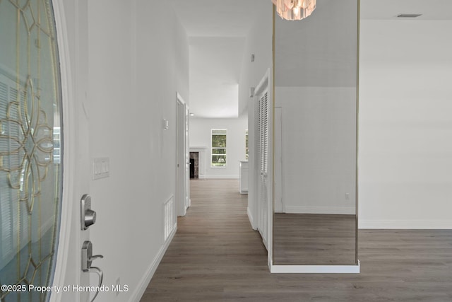 8410 Lakehill Ct, Spring Hill, FL 34608 - corridor with wood finished floors