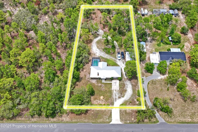 13345 Convent Garden Rd, Brooksville, FL 34613 - aerial view of property and surrounding area featuring property parcel outlined