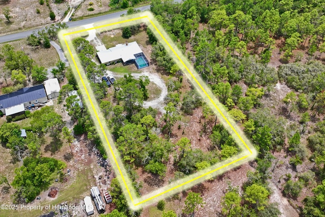 13345 Convent Garden Rd, Brooksville, FL 34613 - aerial view of property and surrounding area featuring property parcel outlined