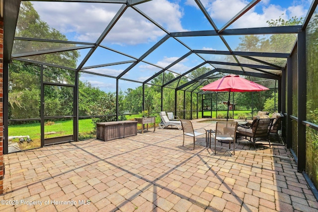 20480 Lake Lindsey Rd, Brooksville, FL 34601 - view of patio with a lanai