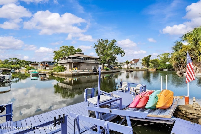 6241 Colony Cir, Weeki Wachee, FL 34607 - dock area featuring a water view and a residential view