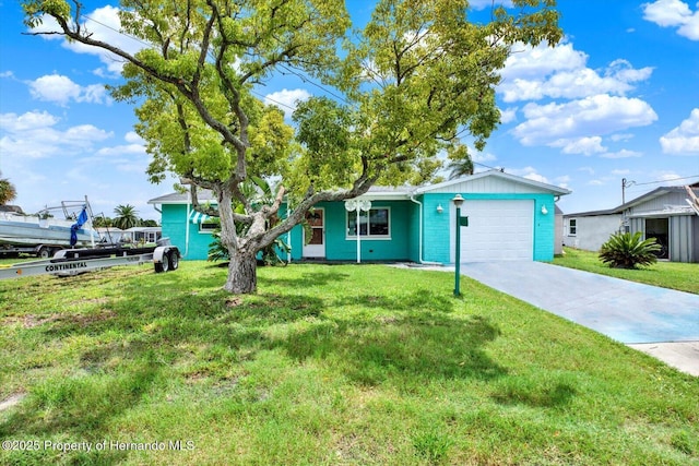 13332 Lisa Dr, Hudson, FL 34667 - single story home featuring a garage, concrete driveway, and a front yard