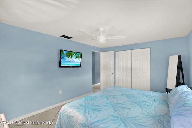 13332 Lisa Dr, Hudson, FL 34667 - bedroom with ceiling fan and a closet