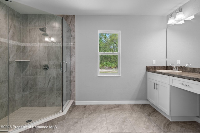 12128 Petrel Ave, Brooksville, FL 34614 - bathroom with vanity and a stall shower