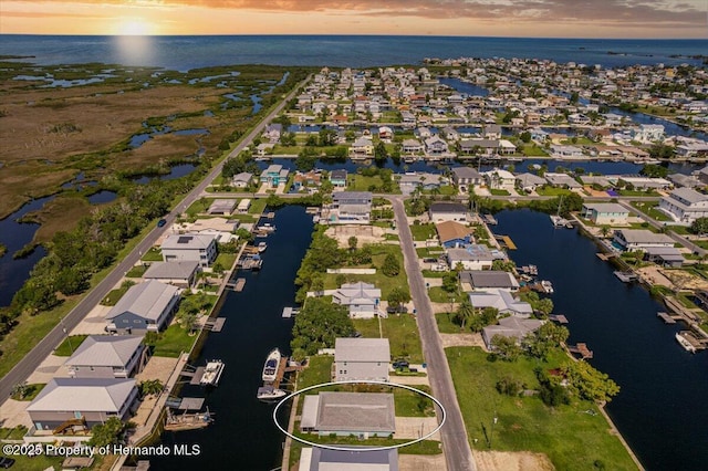 4016 Centavo Ct, Hernando Beach, FL 34607 - aerial view of property and surrounding area featuring a nearby body of water and nearby suburban area
