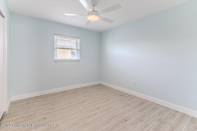 4016 Centavo Ct, Hernando Beach, FL 34607 - spare room featuring light wood finished floors and ceiling fan
