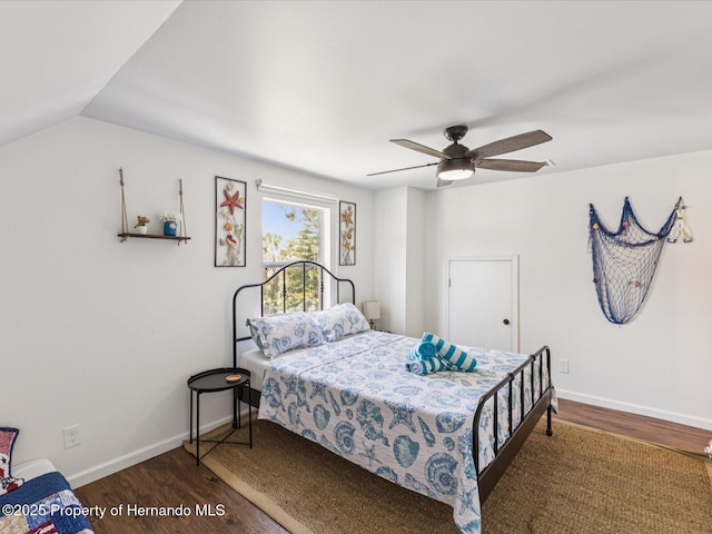 3579 Eagle Nest Dr, Hernando Beach, FL 34607 - bedroom featuring wood finished floors and ceiling fan