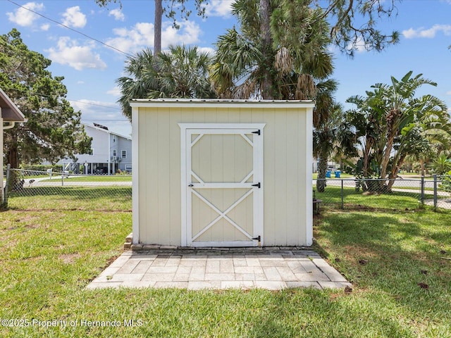 3579 Eagle Nest Dr, Hernando Beach, FL 34607 - view of shed featuring a fenced backyard