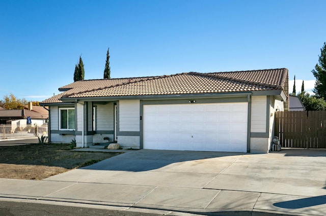 view of front of property featuring a garage