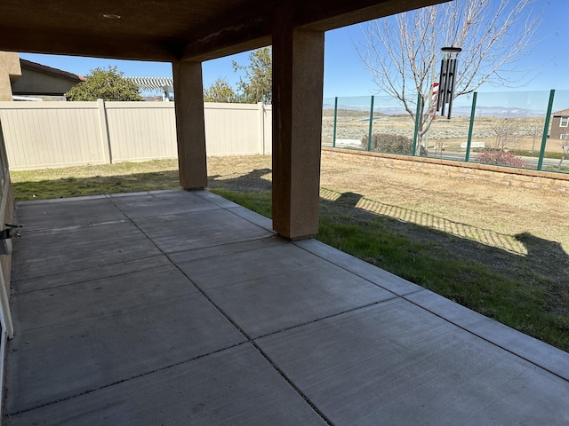 view of patio featuring a fenced backyard