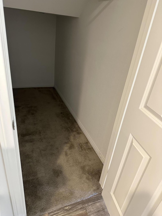 interior space with carpet and baseboards