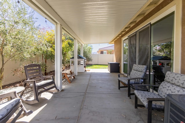 view of patio with a fenced backyard