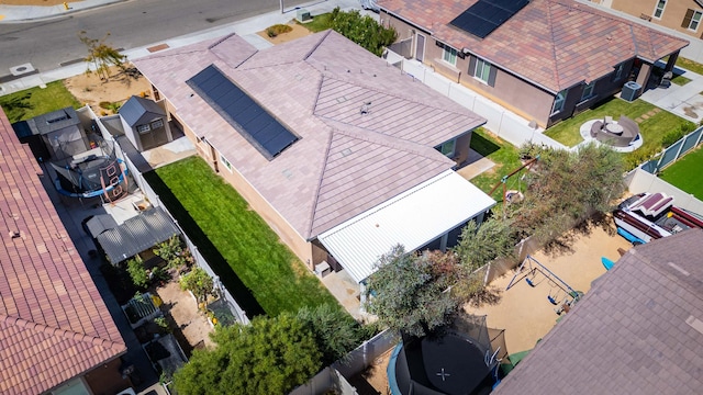 drone / aerial view with a residential view