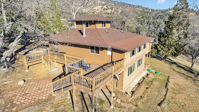 aerial view featuring a mountain view