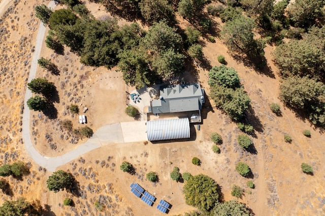 aerial view of sparsely populated area featuring a desert landscape