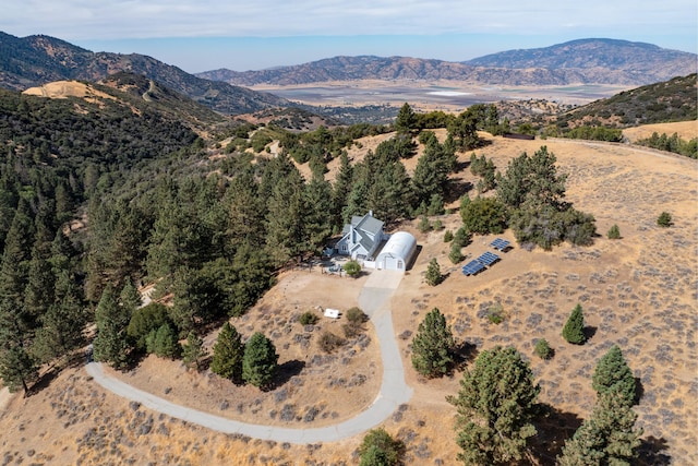 aerial overview of property's location featuring mountains