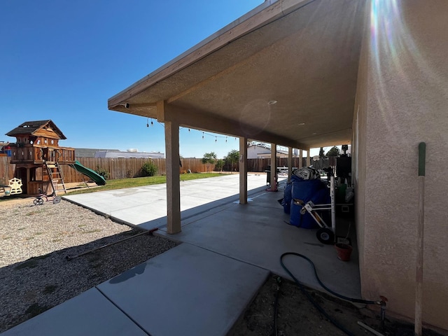 view of patio / terrace with a playground