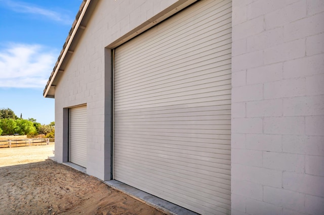 view of garage