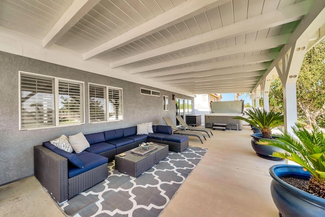 view of patio with an outdoor hangout area