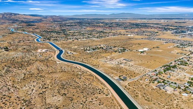 drone / aerial view with a mountain view