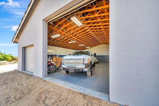 view of garage