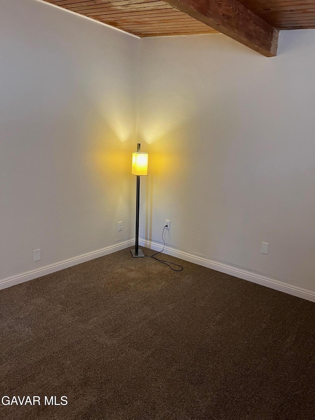 3358 Martin Ave, Mojave, CA 93501 - carpeted empty room with vaulted ceiling and wood ceiling