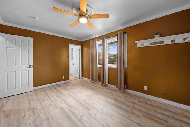 40103 E 169th St, Palmdale, CA 93591 - empty room featuring ceiling fan, wood finished floors, ornamental molding, and baseboards