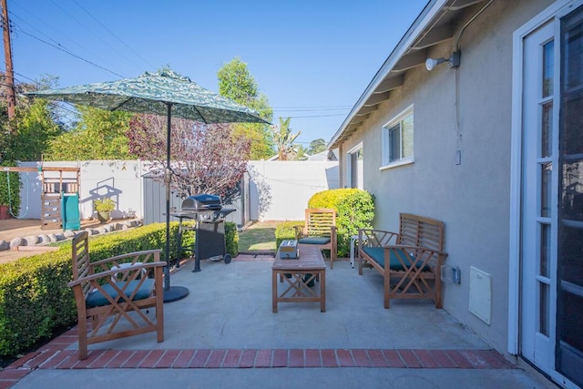 22437 Haynes St, West Hills, CA 91307 - view of patio with area for grilling and fence