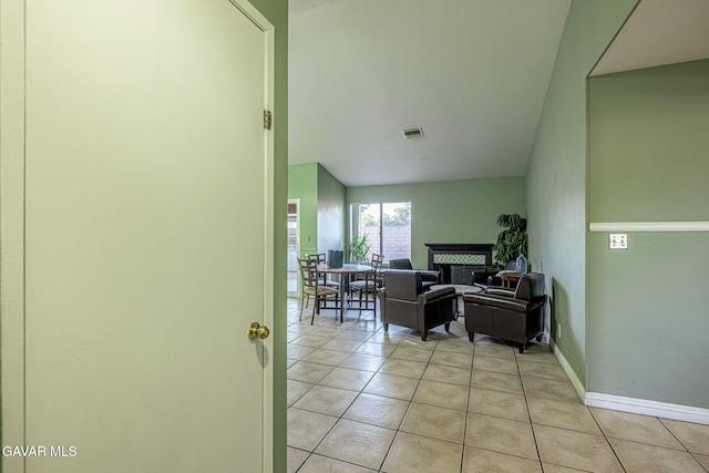 6019 Diamond St, Palmdale, CA 93552 - office with a tile fireplace and light tile patterned flooring