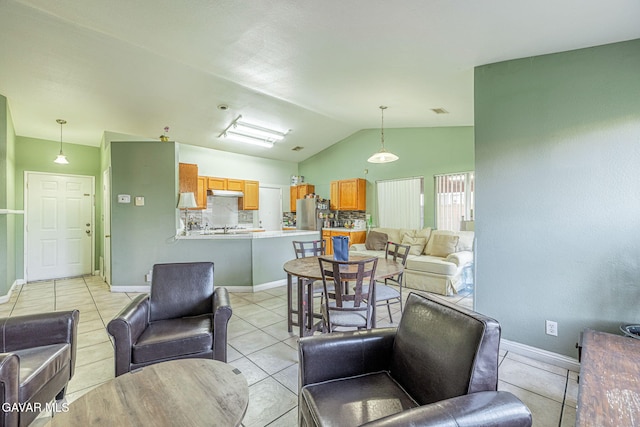 6019 Diamond St, Palmdale, CA 93552 - living room with lofted ceiling and light tile patterned flooring