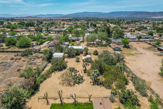 bird's eye view featuring a residential view and a mountain view