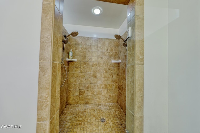 19426 Cavalier Ct, Tehachapi, CA 93561 - bathroom featuring a tile shower and recessed lighting