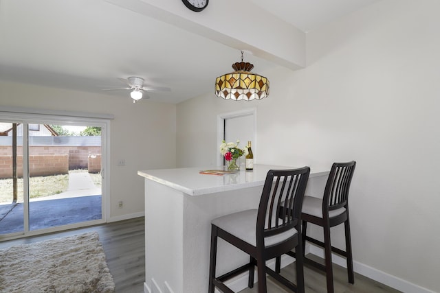 300 W W Ave J9, Lancaster, CA 93534 - dining area with wood finished floors and a ceiling fan