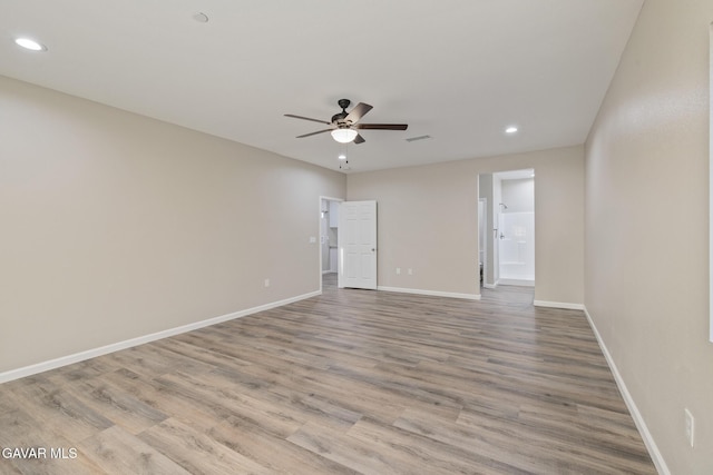 40719 E 171st St, Lake Los Angeles, CA 93535 - spare room featuring recessed lighting, a ceiling fan, and wood finished floors