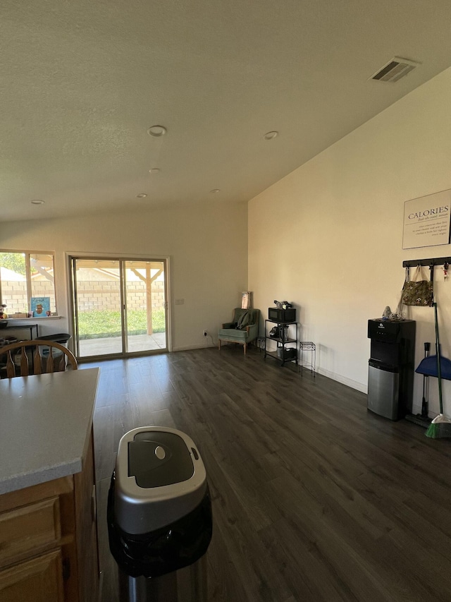 living room featuring dark hardwood / wood-style flooring