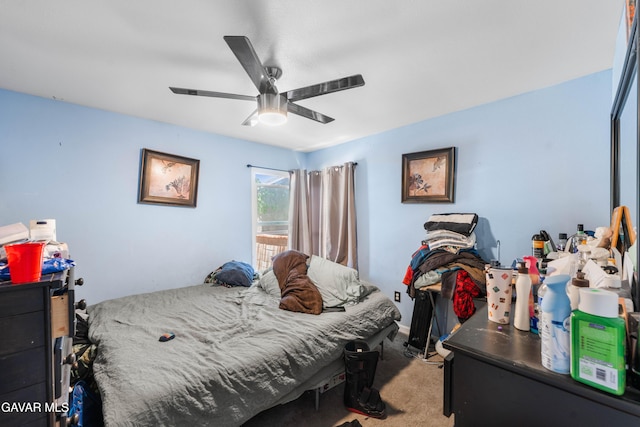 1411 W Ivesbrook St, Lancaster, CA 93534 - bedroom with carpet and ceiling fan