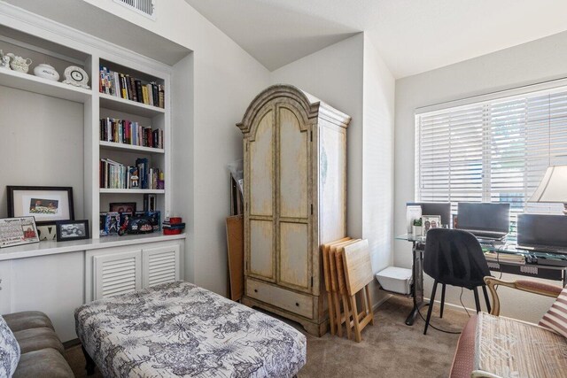 bedroom with carpet flooring and visible vents