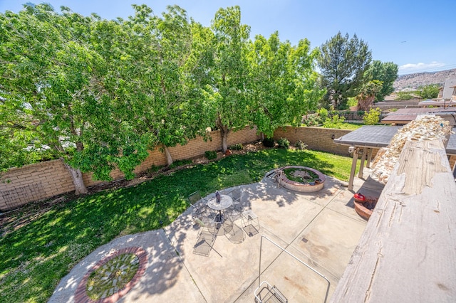 view of patio featuring a fenced backyard