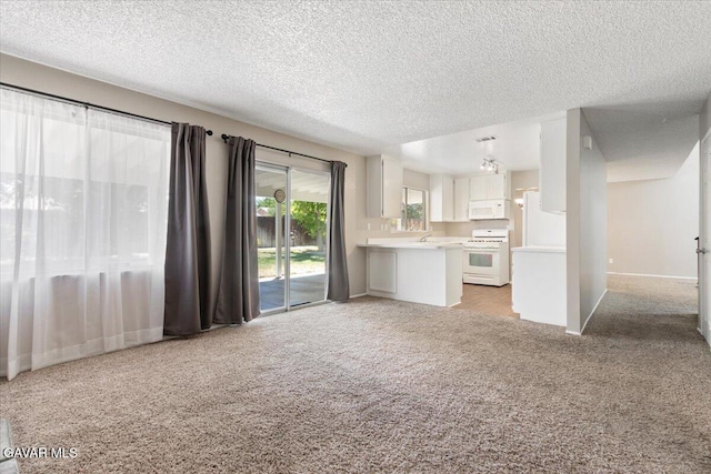 2130 Candice Ave, Rosamond, CA 93560 - unfurnished living room featuring light carpet and a textured ceiling