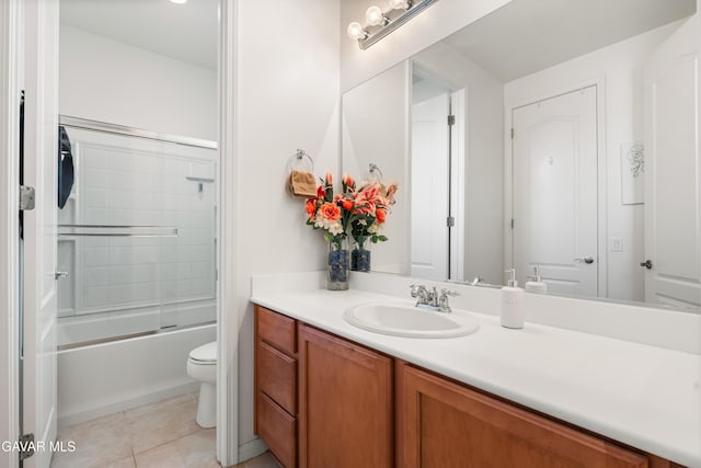 41507 Alexo Dr, Lancaster, CA 93536 - bathroom featuring vanity, combined bath / shower with glass door, and tile patterned floors