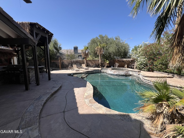 6001 Brougham St, Lancaster, CA 93536 - view of pool featuring a patio and a pool with connected hot tub