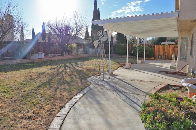 view of yard with a patio area