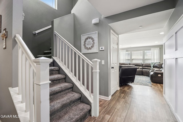 37522 Citron Pl, Palmdale, CA 93551 - staircase featuring wood finished floors and baseboards