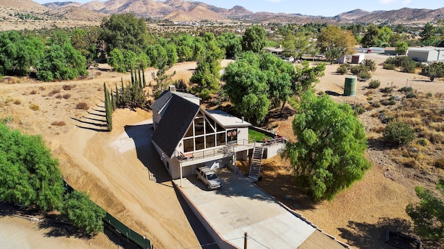 drone / aerial view with a mountain view