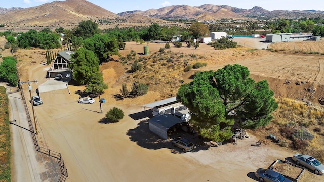 aerial view with a mountain view